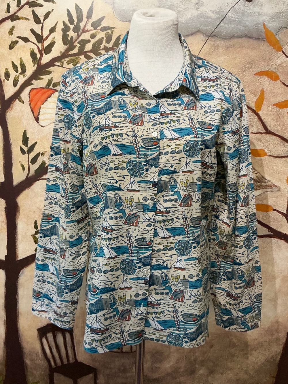SEASALT Cornwall UK Larissa Shirt Blouse ORGANIC Cotton Size US 12 (UK 16)